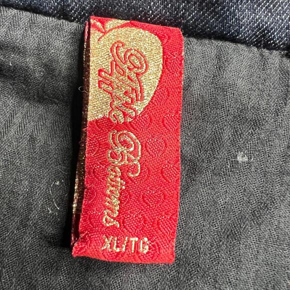 Apple Bottoms Denim Blazer Jacket Women XL Gold Logo Buttons Dark Wash Y2K Style - Picture 5 of 12